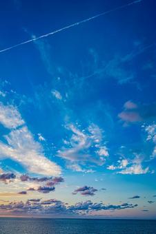 日本海　フェリーからの風景の写真
