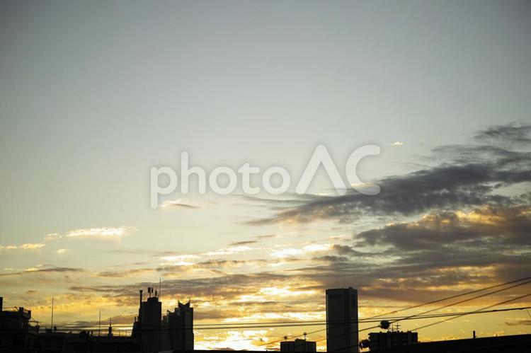 西新宿の夕日 西新宿,夕日,夕焼けの写真素材