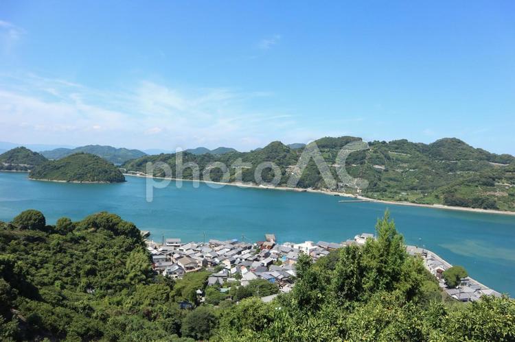 歴史の見える丘公園からの風景 瀬戸内,島,御手洗地区の写真素材