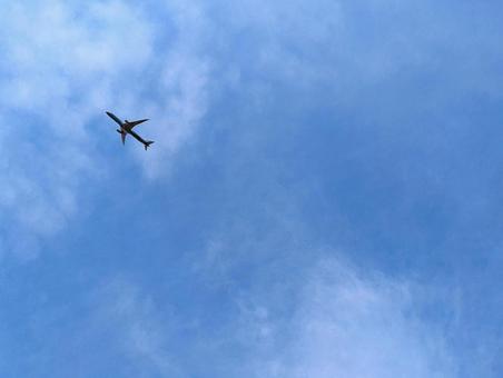青空と飛行機 青空と飛行機の写真