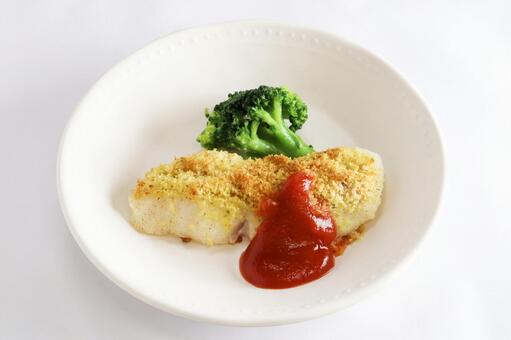 白身魚のカレーパン粉焼き 食品,食べ物,おかずの写真素材