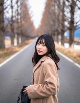 冬・コート姿の彼女 冬・コート姿の彼女の写真
