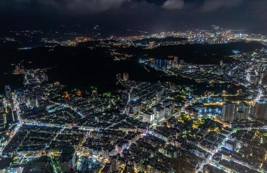 台湾の住宅街の夜景を一望する 台湾の住宅街の夜景を一望する 台湾,台北,夜景の写真素材
