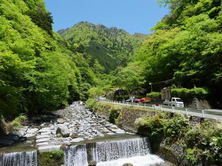 梅ヶ島温泉から望む八紘嶺 梅ヶ島温泉から望む八紘嶺 八紘嶺,早川町,静岡市の写真素材