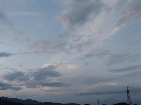 雲 空 雲 空 雲,夕,きれいの写真素材