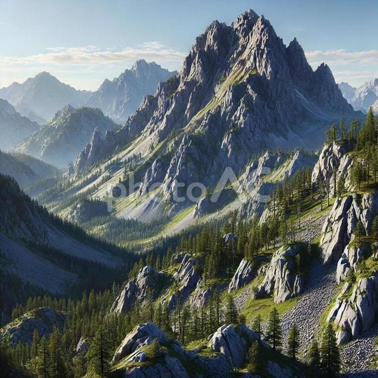 山 山,自然,晴れの写真素材