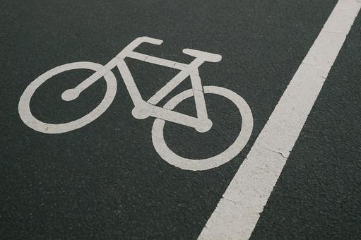 自転車レーンの路面 自転車レーンの路面の写真