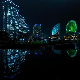 夜のみなとみらい みなとみらい,夜景,風景の写真素材