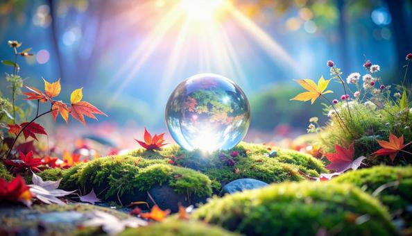 水晶玉/幻想的な秋の森 水晶玉/幻想的な秋の森の写真