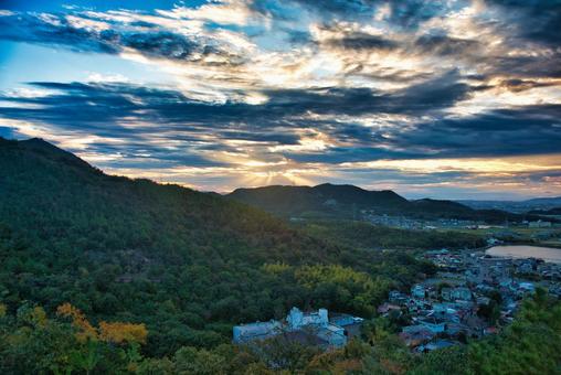 高御位山 播磨平野,山岳,平野の写真素材