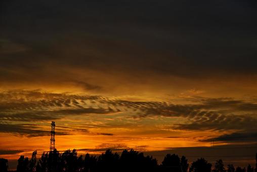 夕焼け 2025/7/31 夕焼け 2025/7/31 夕焼け,夕暮れ,夕方の写真素材