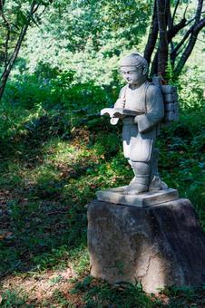 公園の二宮尊徳像 公園の二宮尊徳像の写真