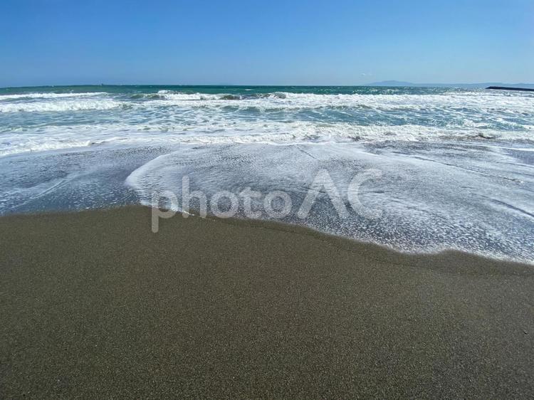 湘南茅ヶ崎海岸　海辺と波のイメージ 茅ヶ崎,海,太平洋の写真素材