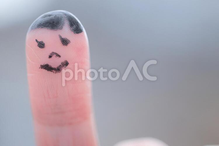 指人形お嬢さん 笑顔,指,お姉さんの写真素材