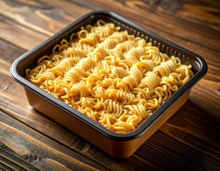 プラスチック容器とインスタント麺の写真