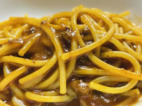 レトルトミートソースのパスタ パスタ,ミートソース,レトルトの写真素材