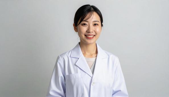 白衣を着た女性 白衣を着た女性の写真