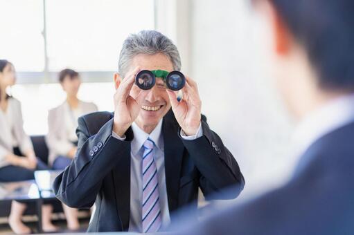 人材を見極める経営者 ヘッドハンティング,ビジネス,調査の写真素材