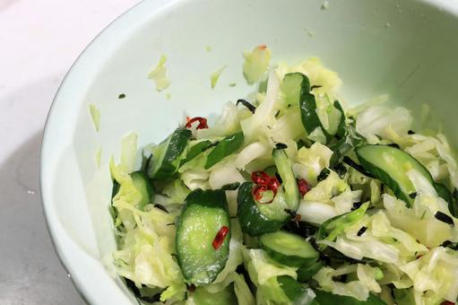 Photo, shallow pickles, cabbage, cucumber, 