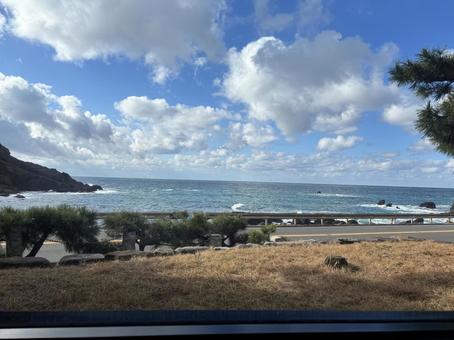 冬の越前海岸 冬の越前海岸 海,風景,福井県の写真素材