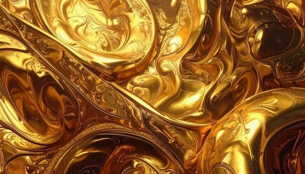 金色のメタリックな流体金属 背景 金色のメタリックな流体金属 背景の写真