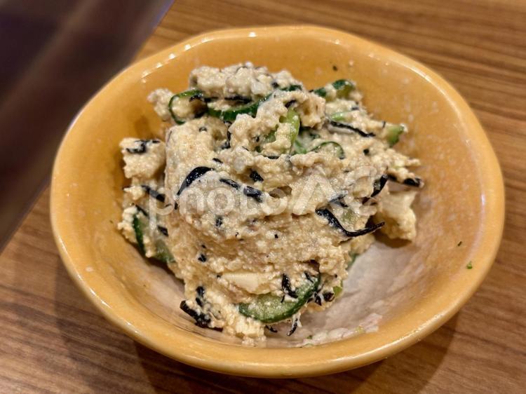 きゅうりとひじきの白和え 朝ごはん,レストラン,調味料の写真素材