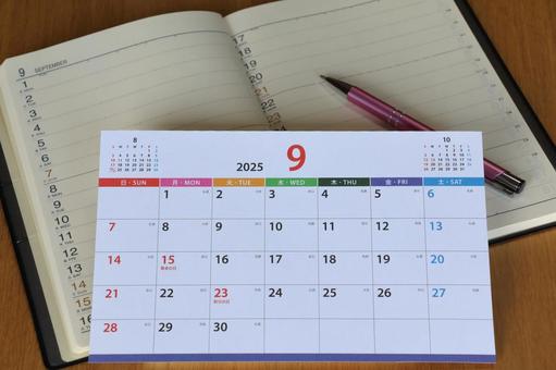 9月の予定表 9月の予定表 カレンダー,スケジュール,9月の写真素材