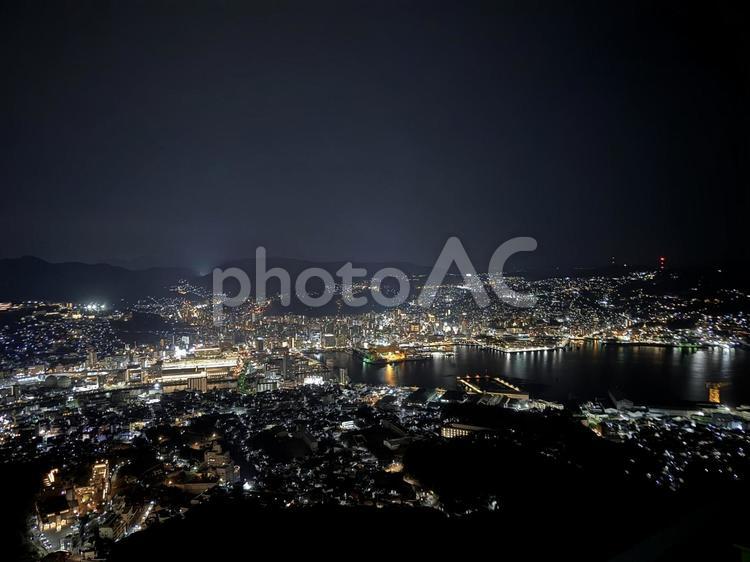夜景 長崎,稲佐山,夜の写真素材