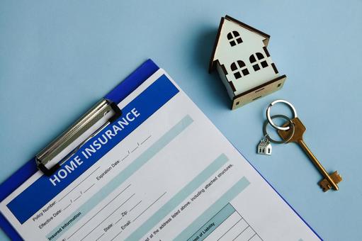 家の防犯モチーフ 保険,契約,申請の写真素材