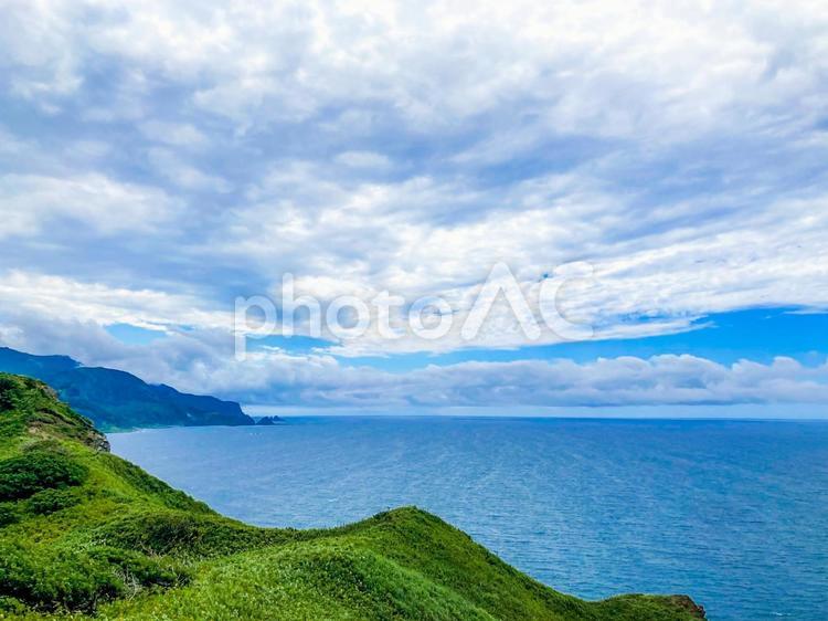 神威岬の風景2 神威岬,海,北海道の写真素材
