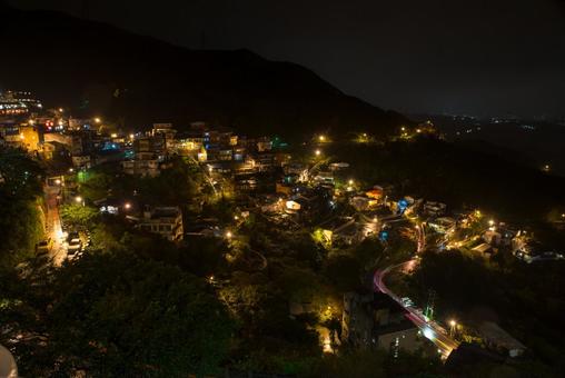 台湾九份の夜景 台湾九份の夜景の写真