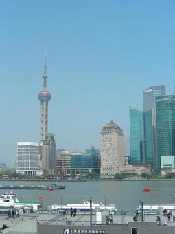 上海・外灘 外灘,上海,空の写真素材