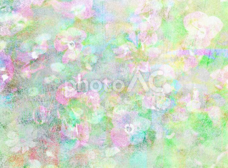 花をモチーフにしたメルヘンの世界 抽象,水彩画,紙の写真素材