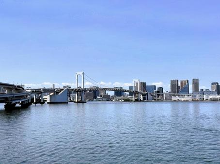 江東区から見た東京の街 2025年春 江東区から見た東京の街 2025年春 港区,運河,豊洲市場の写真素材