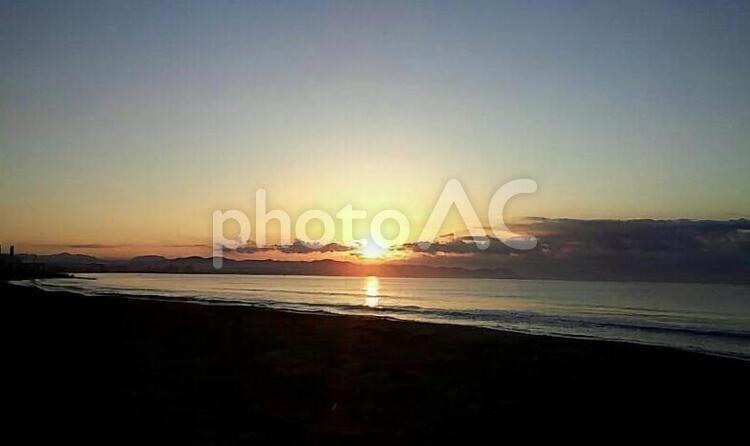 海と夕日 夕日,うみ,夕暮れの写真素材