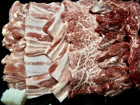 肉盛り 肉盛り 焼肉,バーベキュー,bbqの写真素材