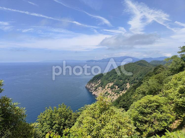 空の絶景：三方五湖レインボーライン 三方五湖,レインボーライン,福井県の写真素材