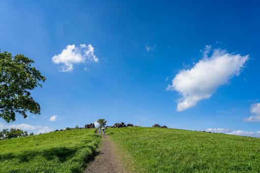 熊本-【押戸石の丘】 熊本,阿蘇市,阿蘇山の写真素材