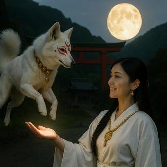 月夜の狐と巫女 月夜の狐と巫女の写真