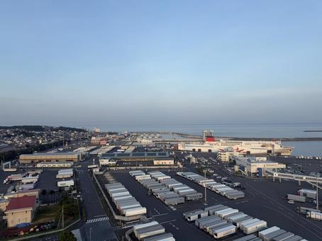 大洗 夕焼け 街並み 大洗 夕焼け 街並み 街並み,町並み,まち並みの写真素材