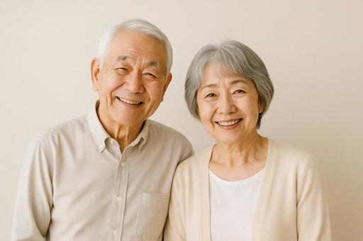 笑顔の素敵な老夫婦 笑顔の素敵な老夫婦の写真