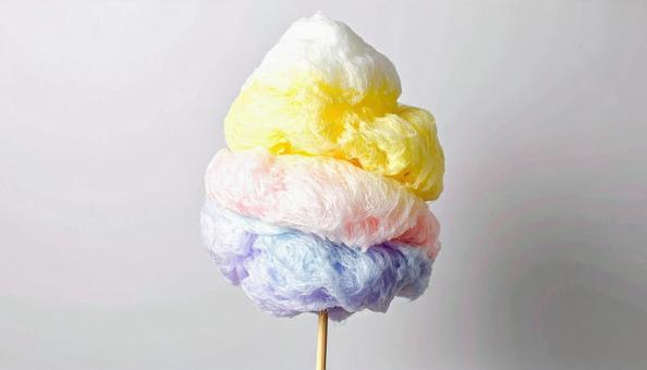 虹色の綿菓子 虹色の綿菓子の写真