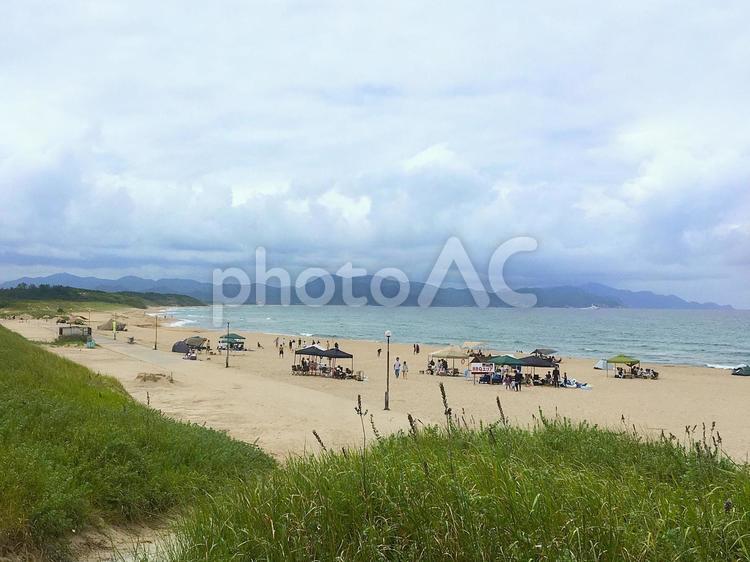 夏の風景　ビーチ ビーチ,海水浴,海水浴場の写真素材