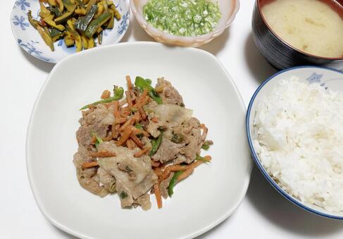 国産豚肉のスタミナ焼き定食のイメージ スタミナ焼き,豚肉,国産の写真素材