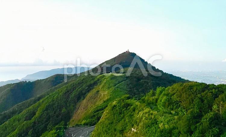 霊峰弥彦山から眺める越後の里山多宝山 多宝山,弥彦山,佐渡弥彦米山国定公園の写真素材