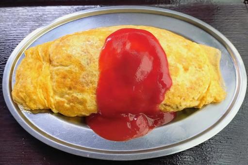 オムライス オムライス オムライス,洋食,オムレツの写真素材