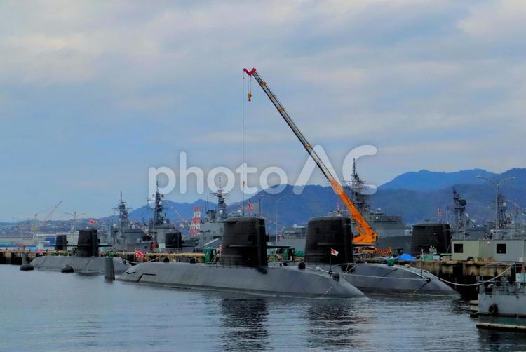 潜水艦（海上自衛隊　呉基地） 海上自衛隊,呉基地,潜水艦の写真素材