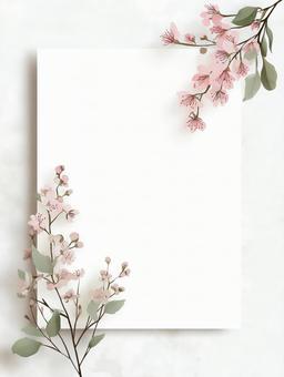 桜の和風カード、立体風 桜の和風カード、立体風の写真