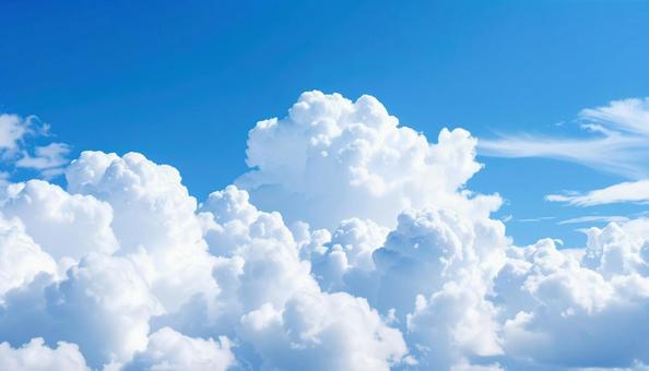 夏の空の雲 青空 白い雲 夏の空の雲 青空 白い雲の写真