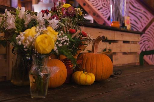 ハロウィンのかぼちゃとデコレーション ハロウィン,かぼちゃ,季節の写真素材
